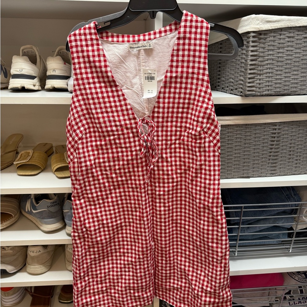 Abercrombie & Fitch Red and White Gingham Top